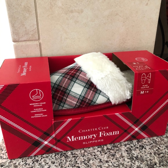 Charter Club Shoes - Charter Club Women's Stewart Plaid Scuff Slippers